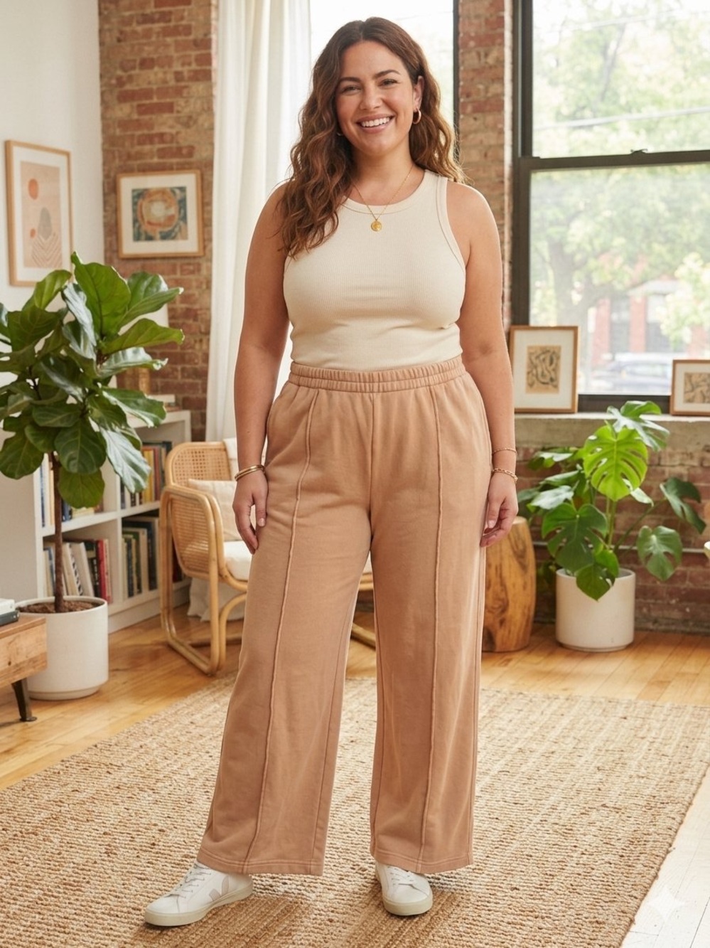 Aerie Wide Leg Pintuck Sweatpants with Side Slits